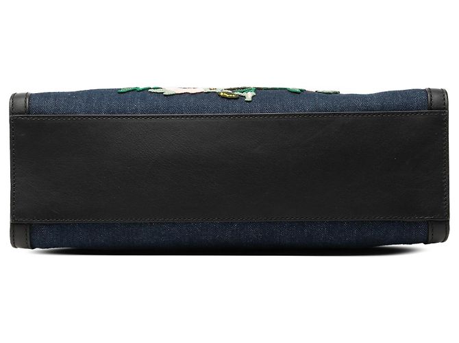 Gucci Blue Denim Tote mit besticktem Tiger Blau Dunkelblau - Ansicht 3