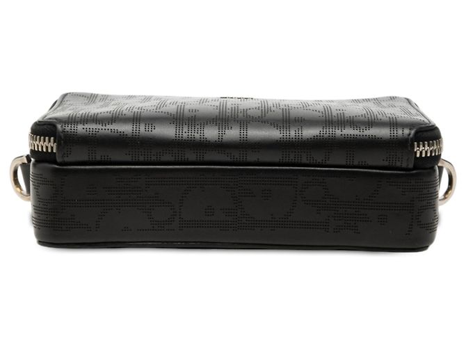 Pouch Galaxy Dior in vitello traforato Black Oblique con tracolla Nero - vista 3