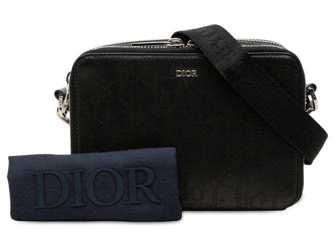 Pouch Galaxy Dior in vitello traforato Black Oblique con tracolla Nero - vista 7