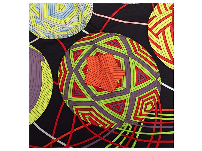 Hermès Black L Art du Temari Seidentuch 90 Schwarz - Ansicht 3