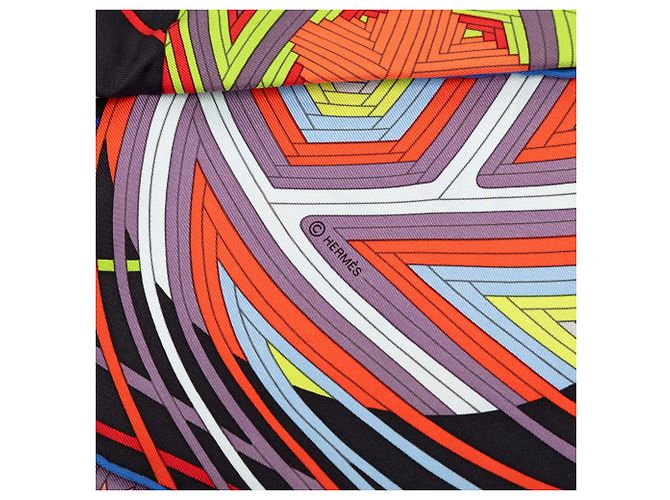 Hermès Black L Art du Temari Seidentuch 90 Schwarz - Ansicht 5