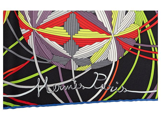 Hermès Black L Art du Temari Seidentuch 90 Schwarz - Ansicht 6