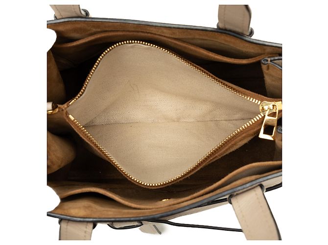 Borsa LOEWE Gate Small in pelle beige con manico superiore - vista 4