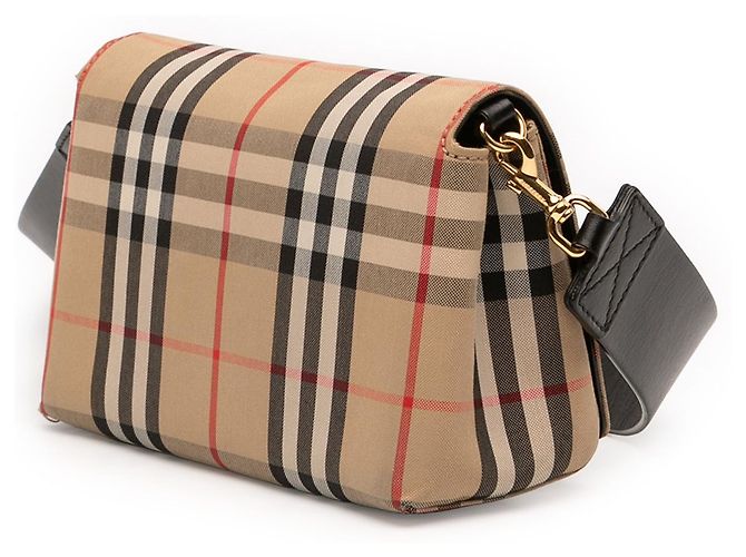 Burberry Beige House Check Canvas Hackberry Crossbody - vista 2