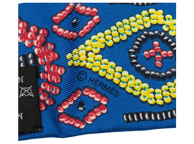 Twilly Hermès Blue Kelly En Perles - vista 4
