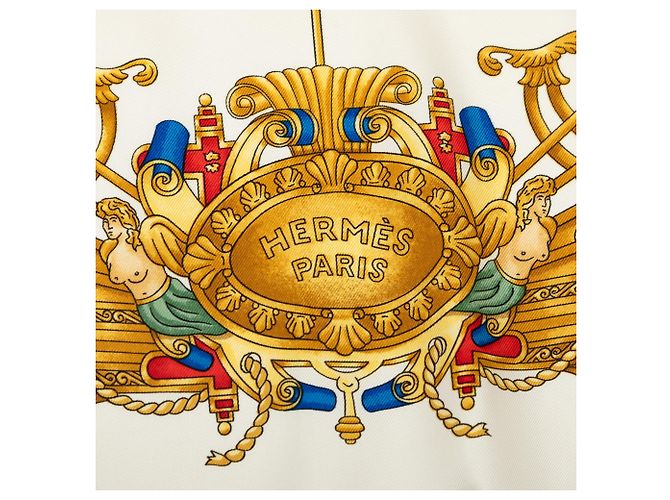 Hermès White Voiles de Lumiere Seidentuch 90 Weiß - Ansicht 3