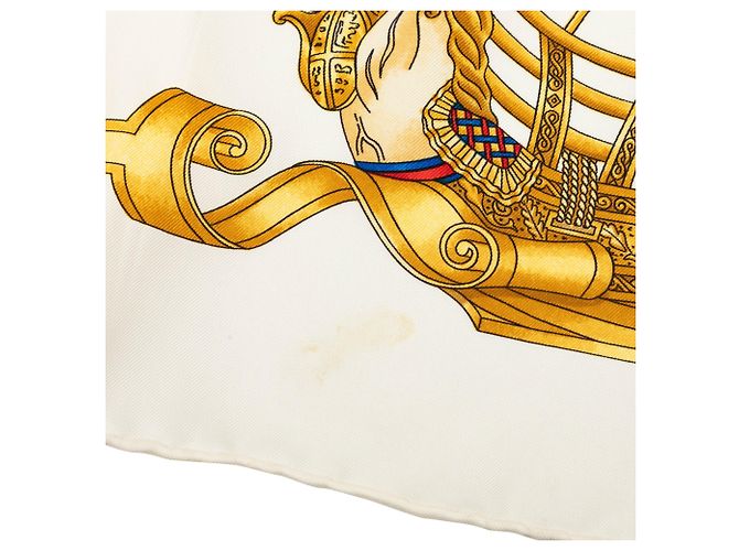 Hermès White Voiles de Lumiere Seidentuch 90 Weiß - Ansicht 8