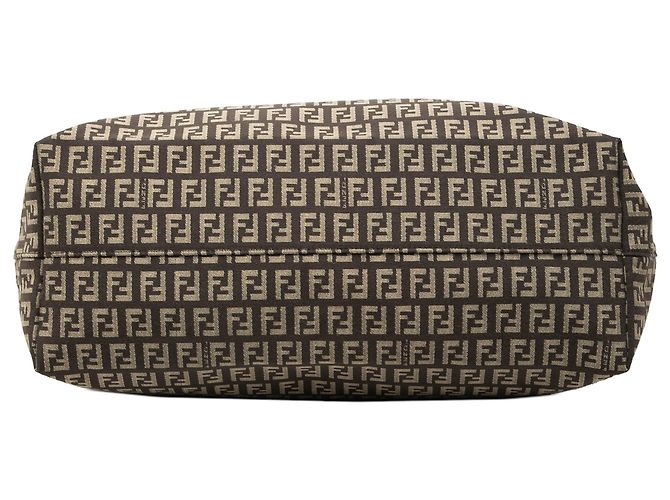 Fendi Brown Zucchino Canvas Tote Braun Dunkelbraun - Ansicht 3