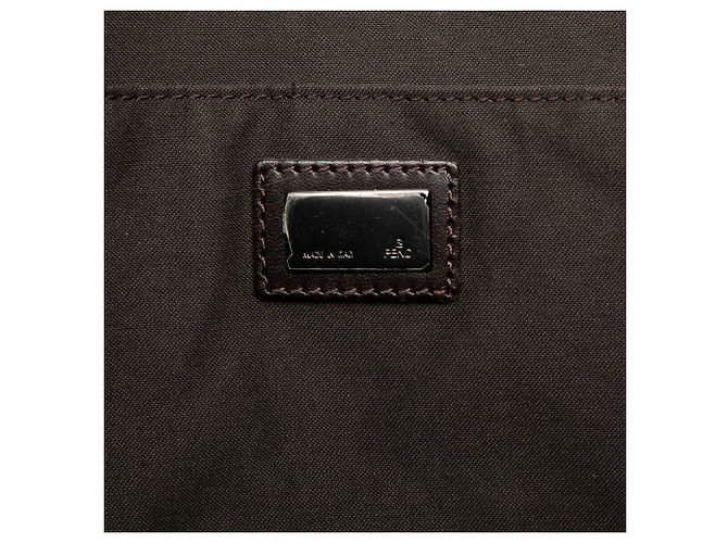 Fendi Brown Zucchino Canvas Tote Braun Dunkelbraun - Ansicht 5