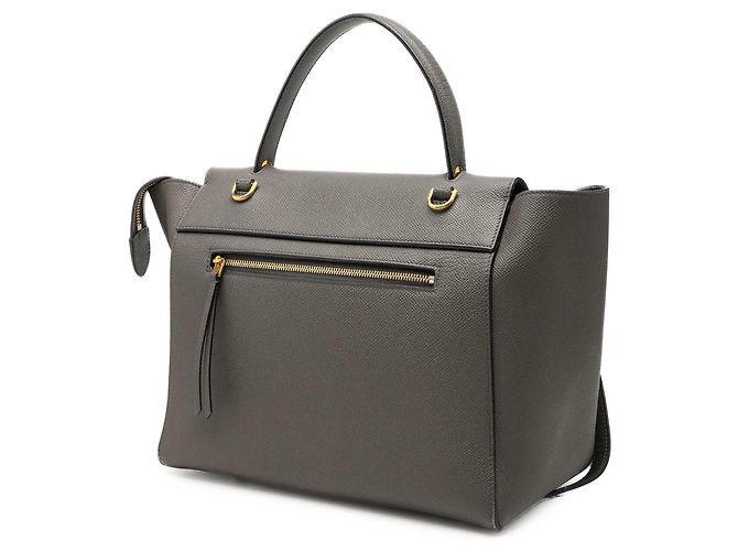 Belt Bag Céline Celine Mini Gürteltasche aus gegräubtem Kalbsleder Grau Braun Anthrazitgrau - Ansicht 2