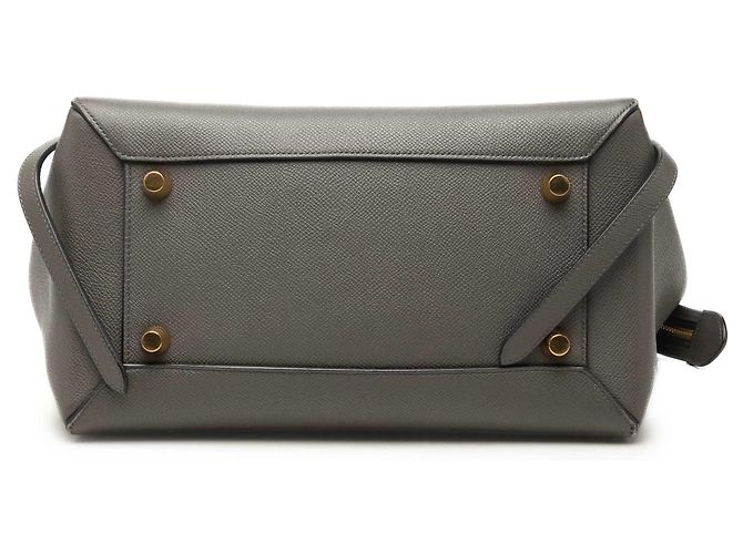 Belt Bag Céline Celine Mini Gürteltasche aus gegräubtem Kalbsleder Grau Braun Anthrazitgrau - Ansicht 3
