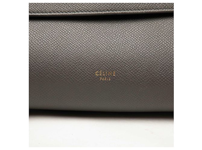 Belt Bag Céline Celine Mini Gürteltasche aus gegräubtem Kalbsleder Grau Braun Anthrazitgrau - Ansicht 4