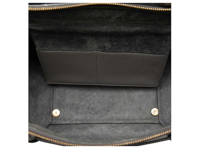 Belt Bag Céline Celine Mini Gürteltasche aus gegräubtem Kalbsleder Grau Braun Anthrazitgrau - Ansicht 5