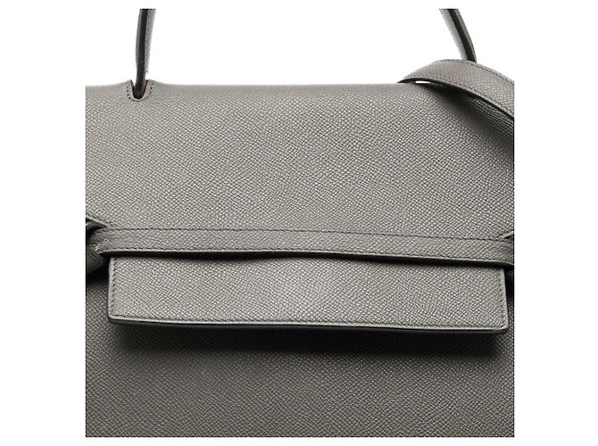 Belt Bag Céline Celine Mini Gürteltasche aus gegräubtem Kalbsleder Grau Braun Anthrazitgrau - Ansicht 6