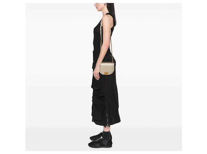 Borsa Chanel Boy Small in pelle caviar matelassé bianca Bianco Crudo - vista 7