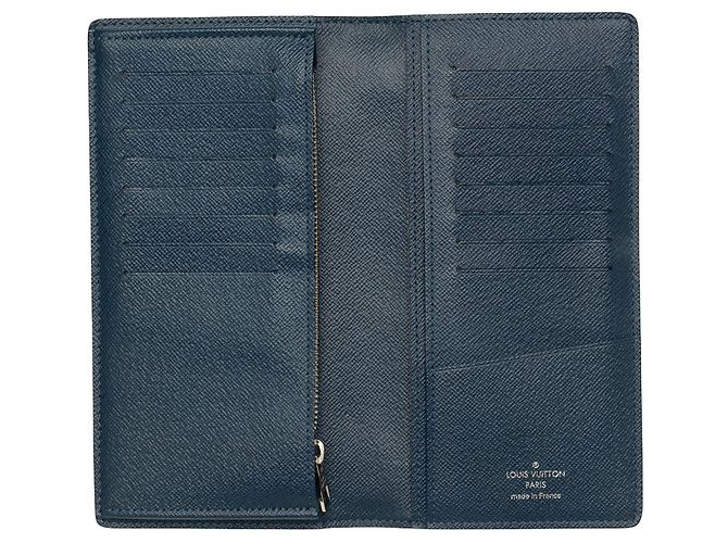 Louis Vuitton Blue Taiga Portefeuille Brazza Bifold Long Wallet Azul Azul marino - vista 6