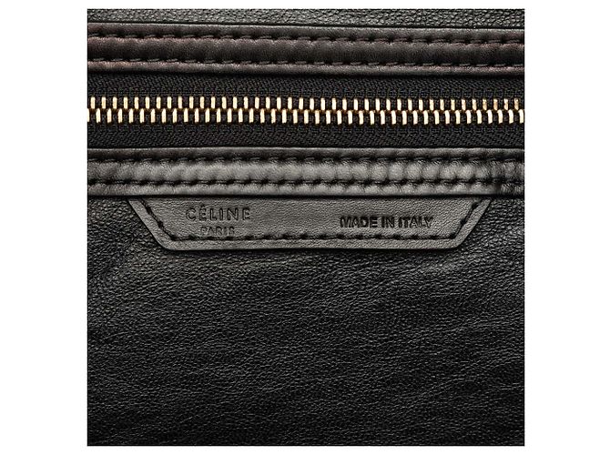 Céline Celine Mini Luggage Tote in pelle di vitello tricolore e camoscio marrone Cachi - vista 5