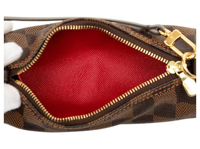 Louis Vuitton Brown Damier Ebene Papillon Pochette Marrone - vista 4