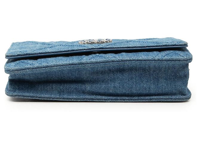 Chanel Blue Denim 19 Flap Wallet On Chain - vista 3