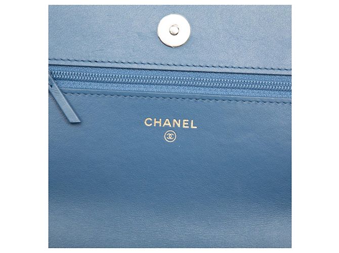 Chanel Blue Denim 19 Flap Wallet On Chain - vista 5