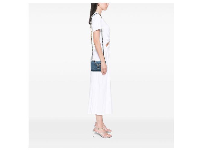 Chanel Blue Denim 19 Flap Wallet On Chain - vista 6