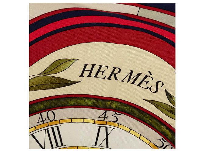 Hermès White Parmi Les Fleurs Je Compte Les Heures Seidentuch 90 Weiß - Ansicht 6