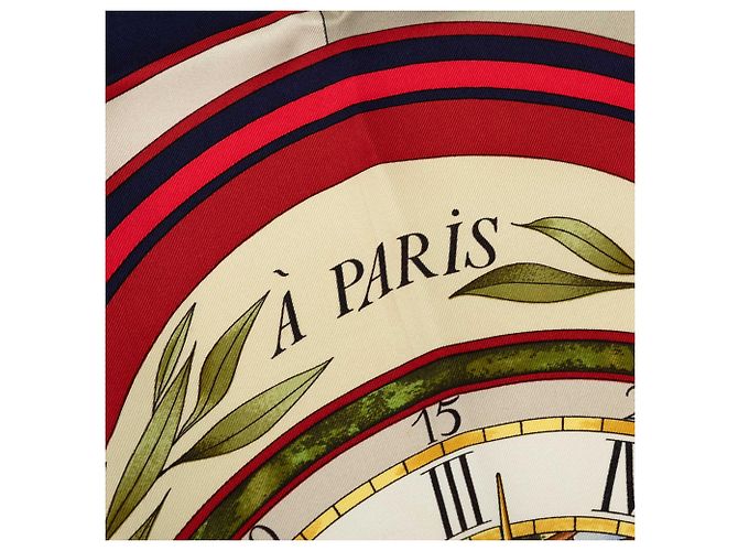 Hermès White Parmi Les Fleurs Je Compte Les Heures Seidentuch 90 Weiß - Ansicht 7