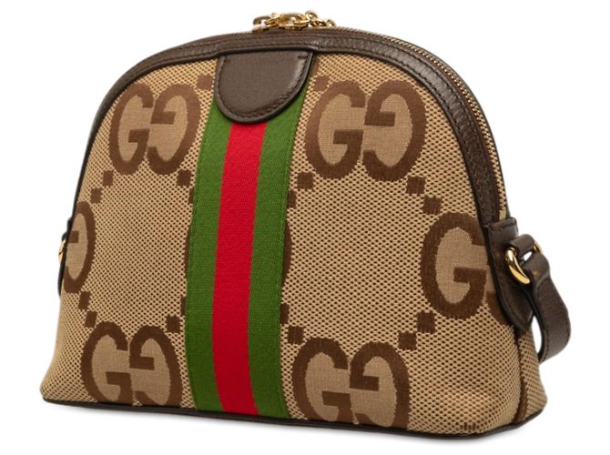 Borsa a tracolla Gucci Ophidia Dome Small Jumbo GG Canvas Web Beige - vista 2