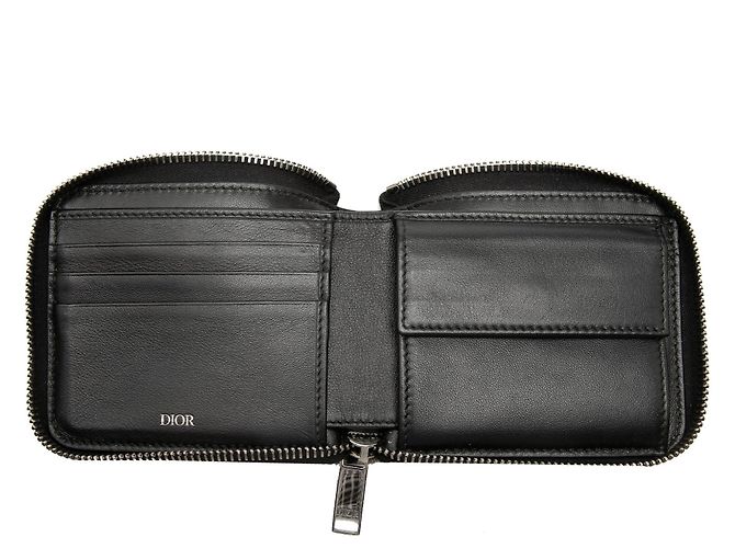 Portafoglio con zip Dior Blue Oblique Canvas Blu navy - vista 4