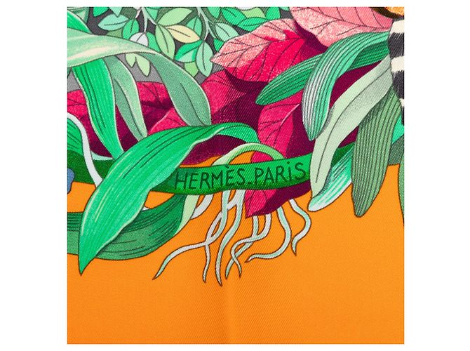 Foulard in seta Hermès Green Au Coeur De La Vie 90 Verde - vista 5