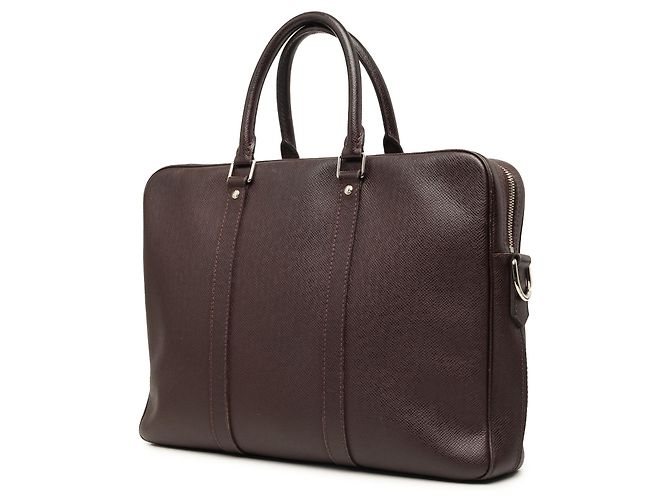 Louis Vuitton Brown Taiga Porte Documents Voyage PM Marrone Marrone scuro - vista 2