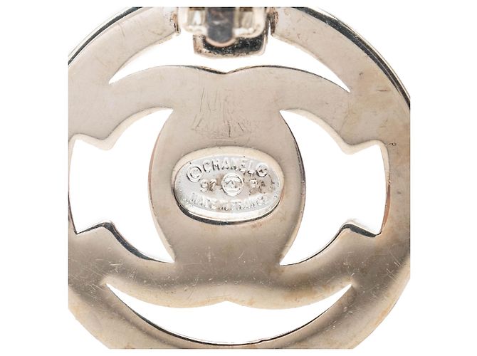 Orecchini a clip Chanel Silver CC Brass Turn Lock Argento - vista 4