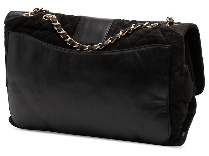 Chanel Black Quilted Suede Union Jack Reissue 2.55 Double Flap 227 Nero - vista 2