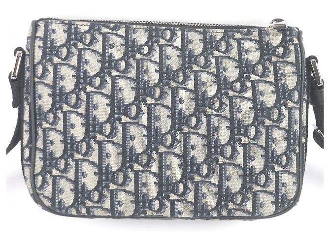 Borsa a tracolla Dior 8 Mini Oblique Canvas e Mesh blu Dior Blu navy - vista 2