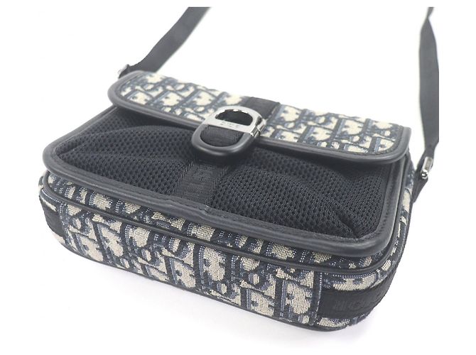 Borsa a tracolla Dior 8 Mini Oblique Canvas e Mesh blu Dior Blu navy - vista 6