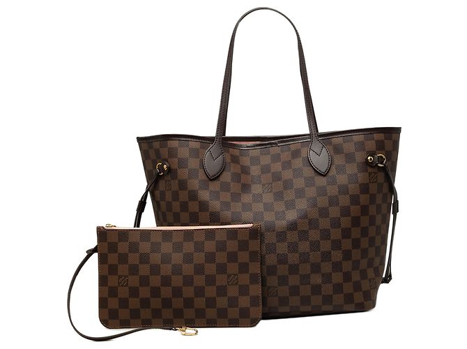 Louis Vuitton Brown Damier Ebene Neverfull MM Marrone - vista 7