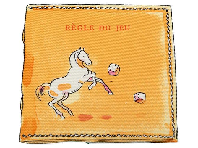 Foulard di seta Hermès Green Le Jeu des Petits Bonheurs 90 Verde Verde chiaro - vista 6
