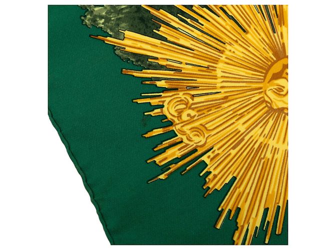 Foulard in seta Hermès Green Sanssoucy 90 Verde - vista 3