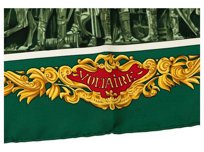 Foulard in seta Hermès Green Sanssoucy 90 Verde - vista 4
