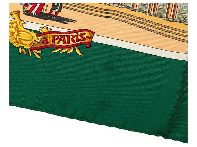 Foulard in seta Hermès Green Sanssoucy 90 Verde - vista 5