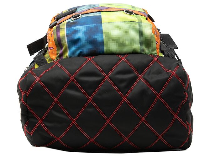 Double Prada Green Tessuto Patch Backpack - view 3