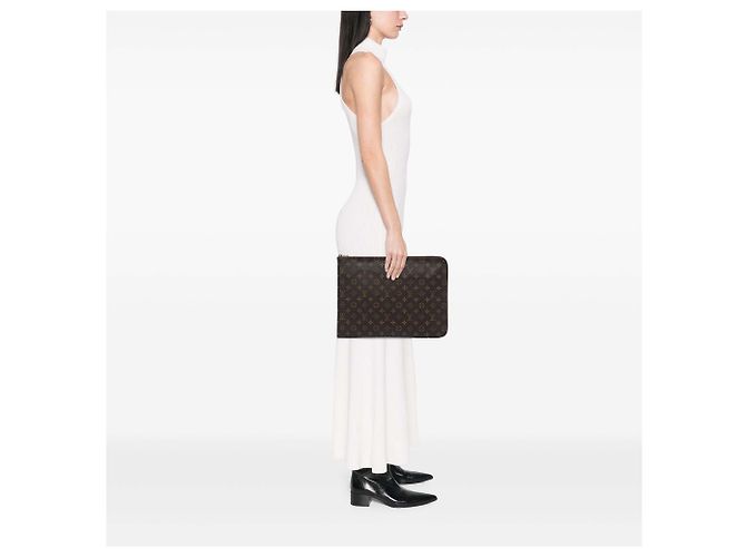 Louis Vuitton Brown Monogram Poche Documents Portfolio Marrone - vista 5