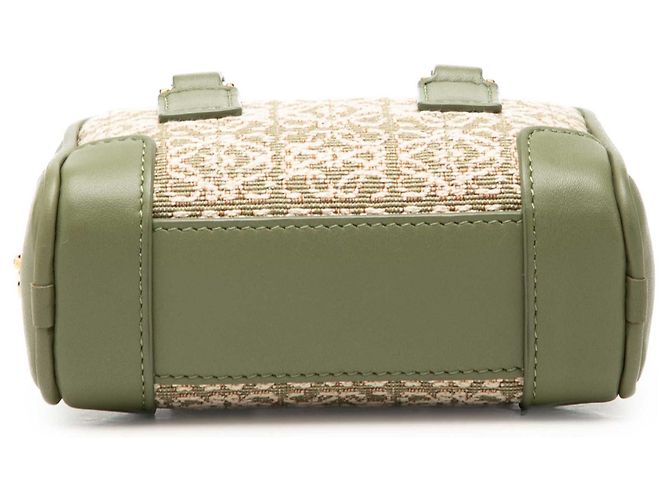 Borsa Amazona LOEWE Nano in jacquard Anagram verde e pelle di vitello - vista 3