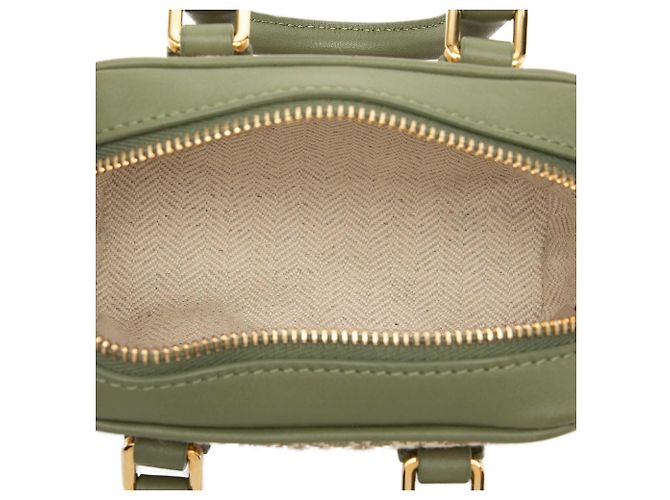 Borsa Amazona LOEWE Nano in jacquard Anagram verde e pelle di vitello - vista 4