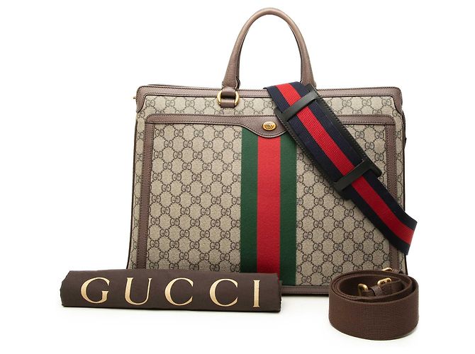 Borsetta Gucci Beige GG Supreme Ophidia Web - vista 9