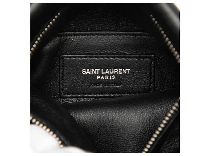 Saint Laurent Sid Flat Crossbody in pelle di agnello nera invecchiata Nero - vista 5