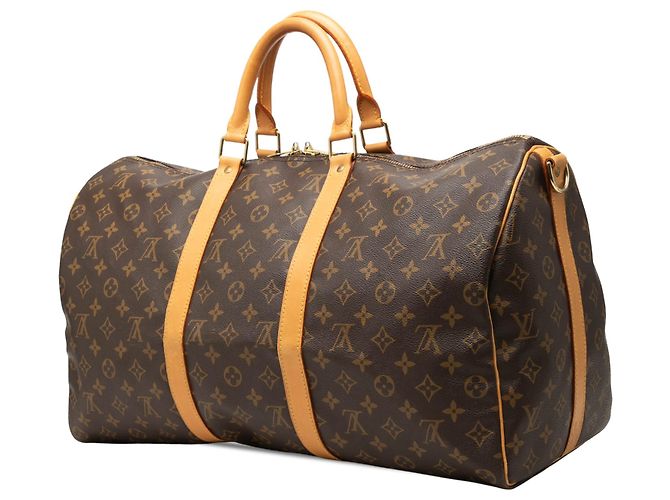 Louis Vuitton Brown Monogram Keepall Bandouliere 50 Marrone - vista 2