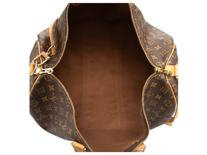 Louis Vuitton Brown Monogram Keepall Bandouliere 50 Marrone - vista 4