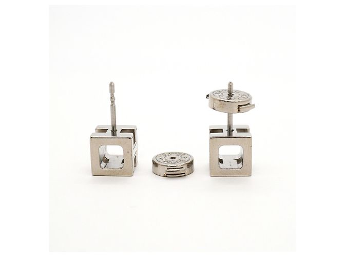 Hermès Hermes H-Cube Ohrringe Silber Roh - Ansicht 3