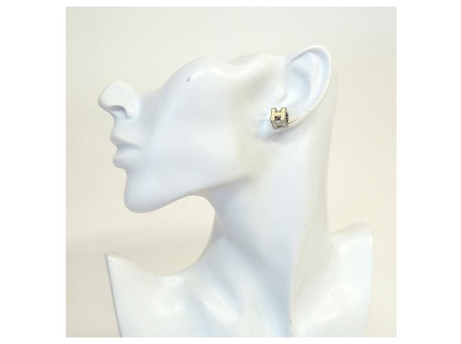 Hermès Hermes H-Cube Ohrringe Silber Roh - Ansicht 5